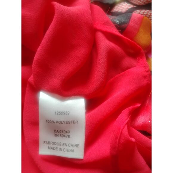 Joie Women's Size Large Colorful Long Sleeve Chiffon Blouse - Picture 6 of 7